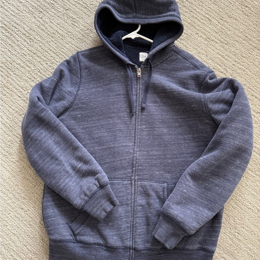 GAP Blue Zip Up Sweater with Classic Fit Large Tall